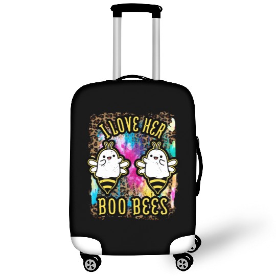Halloween I love her Boo Bees Tie Dye Luggage Covers