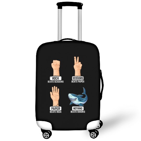 Rock Paper Scissors Nothing Beats Sharks Funny Sha Luggage Covers