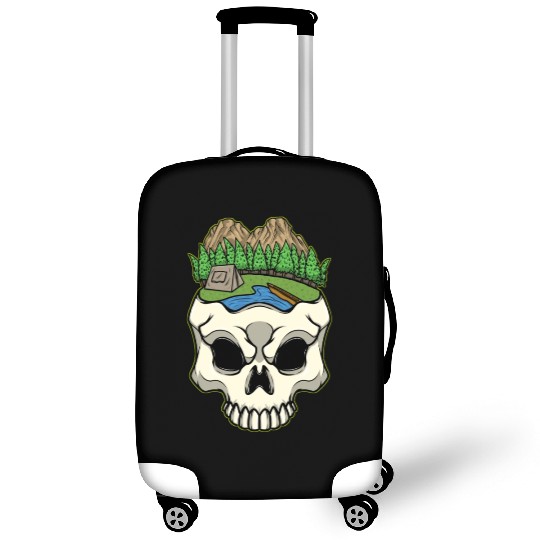 Skeleton Head Camp Campsite Camper Camping Luggage Covers