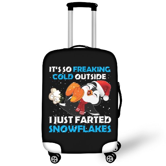 I Just Farted Snowflakes Funny Penguin Christmas Luggage Covers