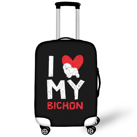 I Love My Bichon Frise Curly Hair Pup Puppy Lover Luggage Covers