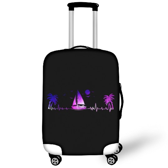 Sailboat Heartbeat Sunset Ocean Luggage Covers