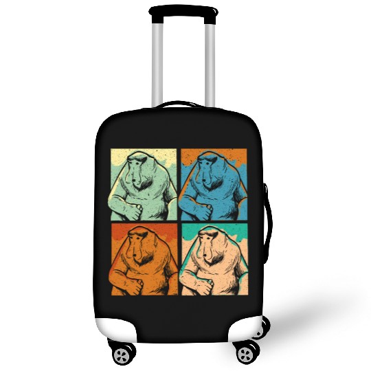 Retro Proboscis Monkey Ape Wildlife Zookeeper Luggage Covers