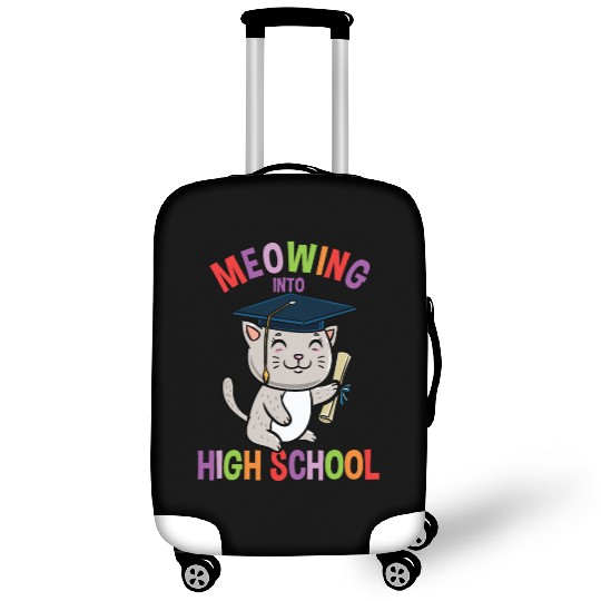 Moewing Into High School Cat Back To School Luggage Covers