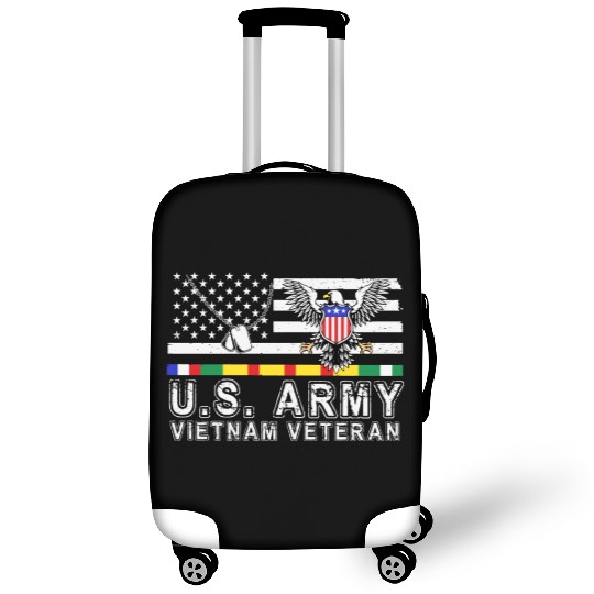 Vietnam Veteran Eagle US Flag Dog Tag Vintage Luggage Covers