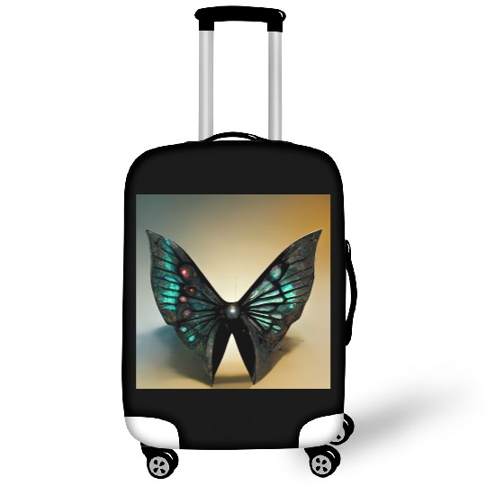Black and Cyan Metal Butterfly Luggage Covers