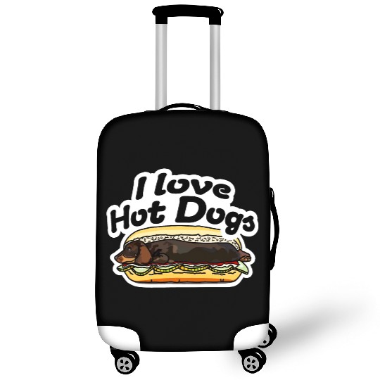 l Love Hot Dogs Dachshund cool Street Art Luggage Covers