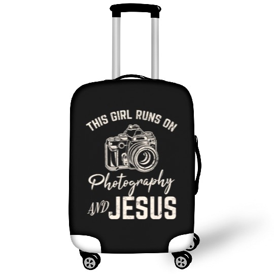 This Girl Runs On Photography And Jesus Photograph Luggage Covers