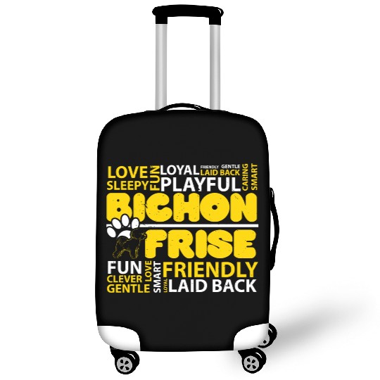 I Love Bichon Frise Dog Lover Puppy Paw Love Luggage Covers