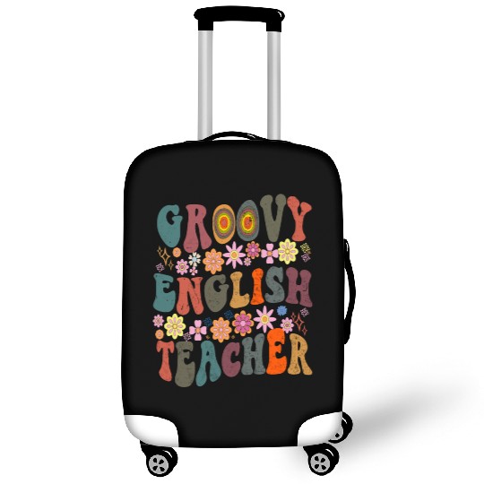 Groovy English Teacher retro Back To School Luggage Covers