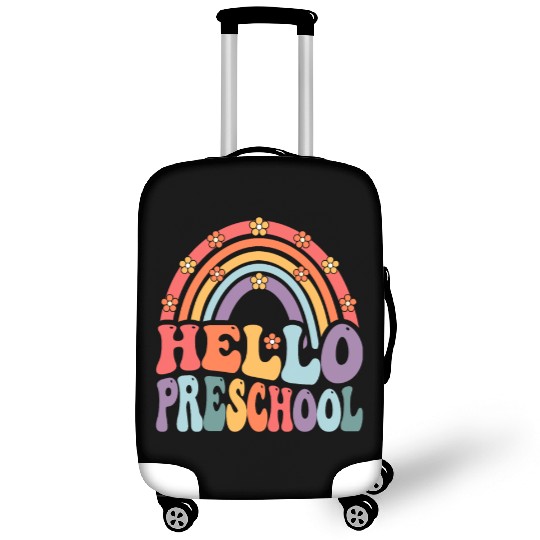 Hello Preschool Retro Boho Rainbow Back To School Luggage Covers