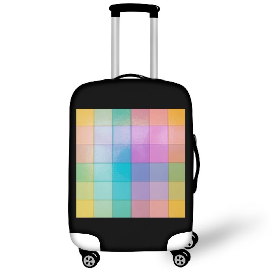 Rainbow Shimmer Multi Squares Pattern Luggage Covers