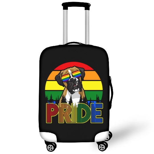 PRIDE Rainbow Boxer Dog with Sunglasses LGBT Gay Luggage Covers