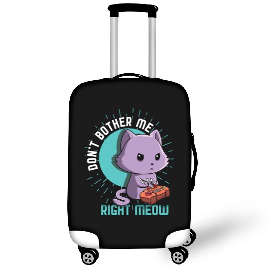 Meow Kawaii Cat Playing Video Game Lover Gaming Luggage Covers