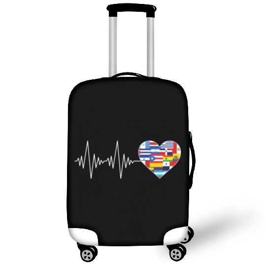Hearts Beat Spanish Flags Hispanic Heritage Month Luggage Covers