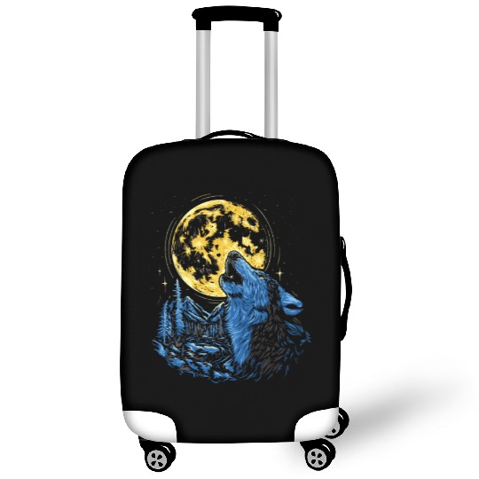 Wolf Moon Forest Wolves Nature Nature Liever Full Luggage Covers