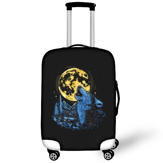 Wolf Moon Forest Wolves Nature Nature Liever Full Luggage Covers