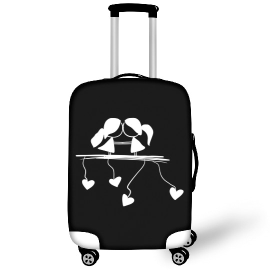 lesbian couple love symbol Luggage Covers