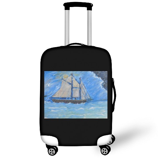 DSCN2921 schooner, rainy night, sail boat, stormy, Luggage Covers