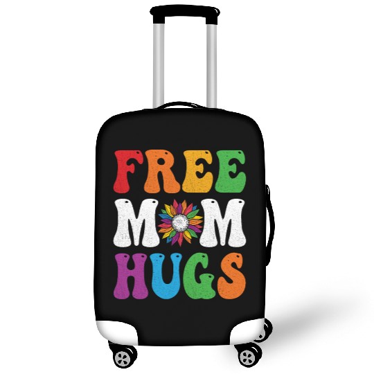 Free Mom Hugs Sunflower Rainbow LGBT Lesbian Gay Luggage Covers