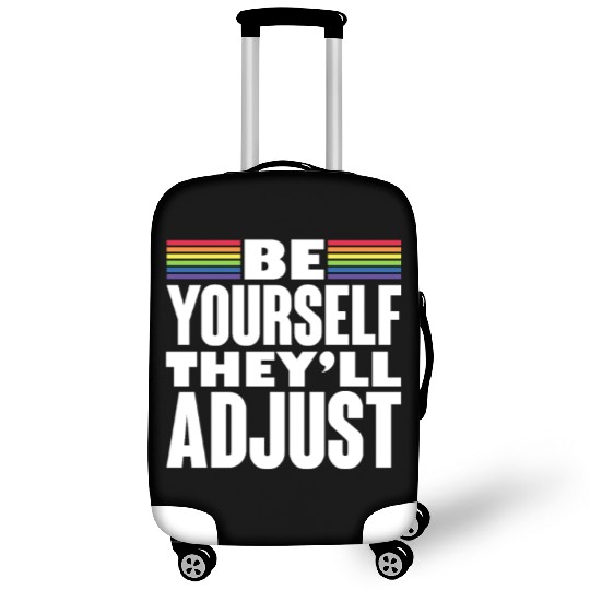 Be Yourself They'll Adjust, LGBT Rainbow Flag Luggage Covers