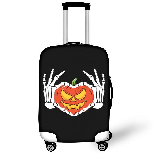 Skeleton Hand Heart Sign Funny Halloween Luggage Covers