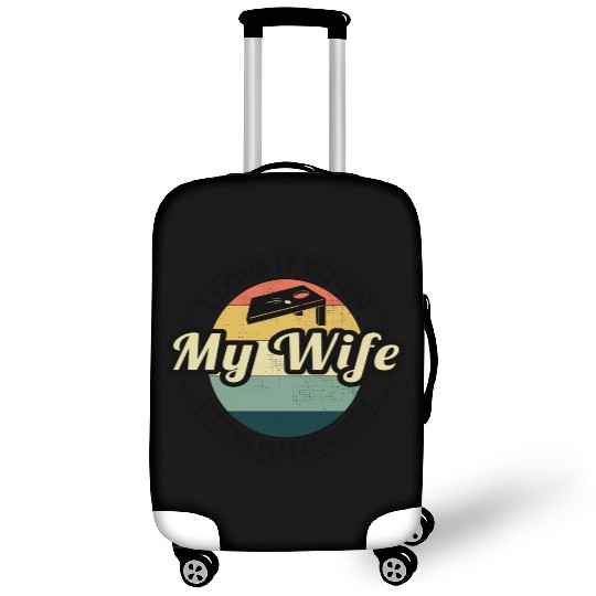 Cornhole Bean Bag Toss Lawn Game Husband Wife Luggage Covers