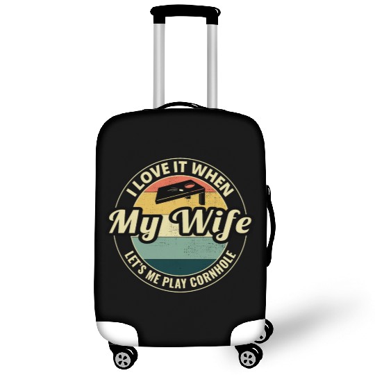 Cornhole Bean Bag Toss Lawn Game Husband Wife Luggage Covers