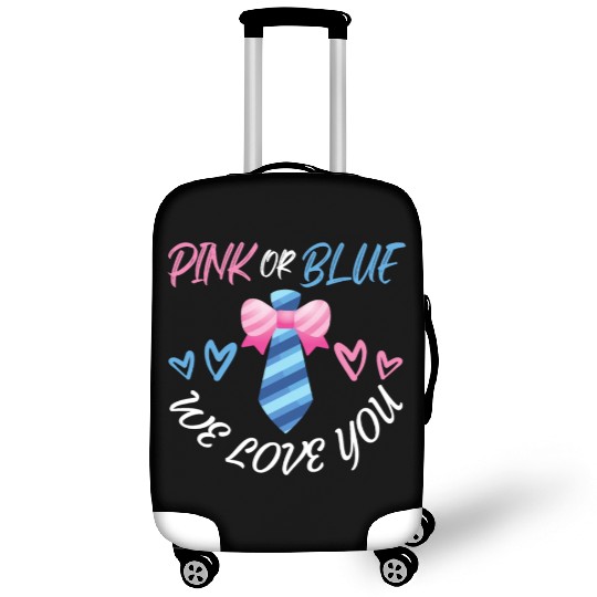 Pink or Blue We Love You Bow Necktie Luggage Covers