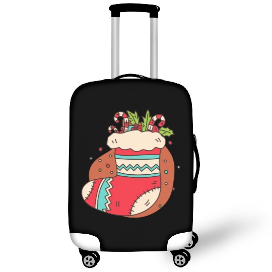 christmas sock with candy canes Luggage Covers