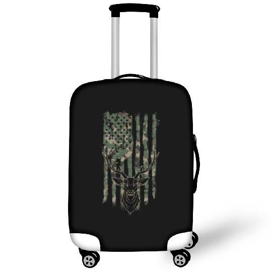 Silhouette of a deer with camouflage american Luggage Covers