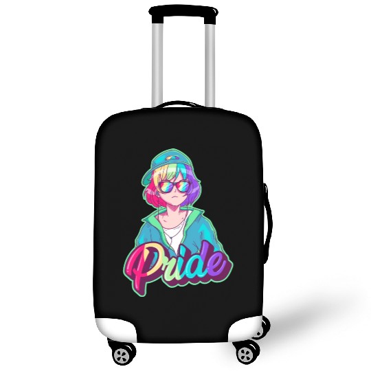 Gay Pride Anime Girl Hip Hop Rainbow Gay Flag LGBT Luggage Covers
