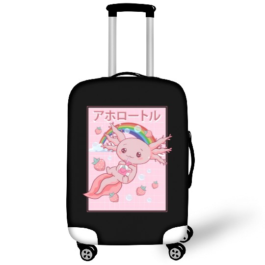 Kawaii Axolotl Strawberry Milk Luggage Covers