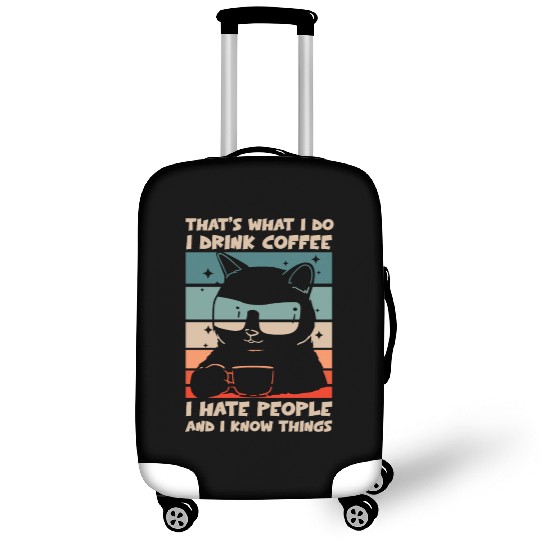 Funny Cat I Drink Coffee I Hate People Luggage Covers