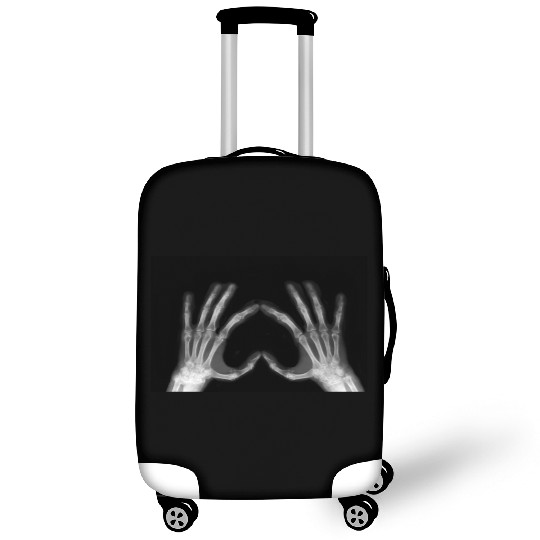 Skeleton Hand Heart Sign Bones Funny Halloween Luggage Covers