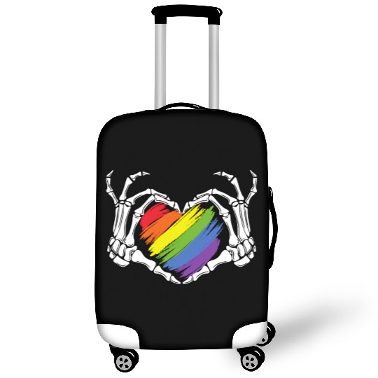 LGBT Gay Pride Zombie Skeleton Hand Heart Hallowee Luggage Covers