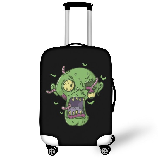 creepy Halloween Head with Worms Luggage Covers