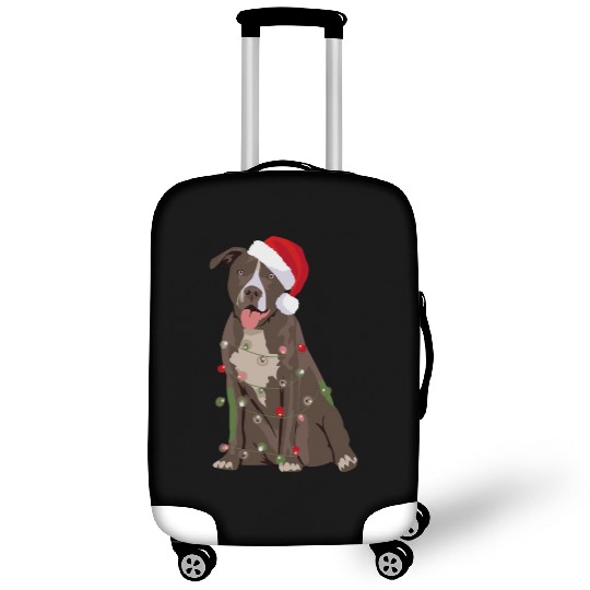 Pittie Pitbull Christmas Lights Xmas Dog Lover Luggage Covers