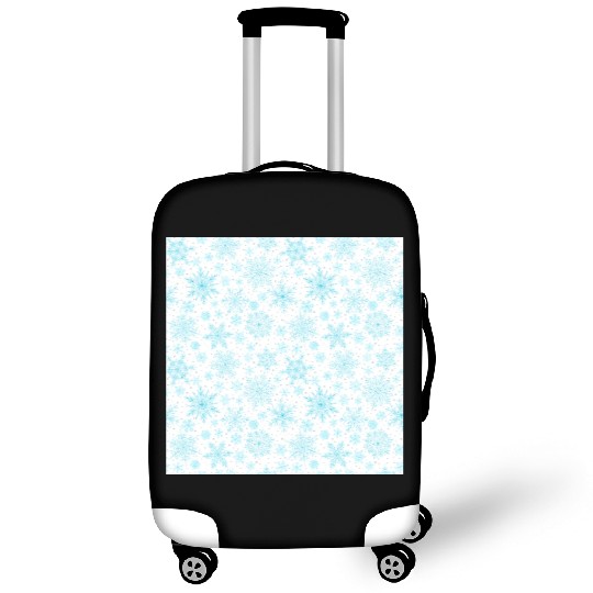 Modern Snowflakes Pattern White Teal Luggage Covers