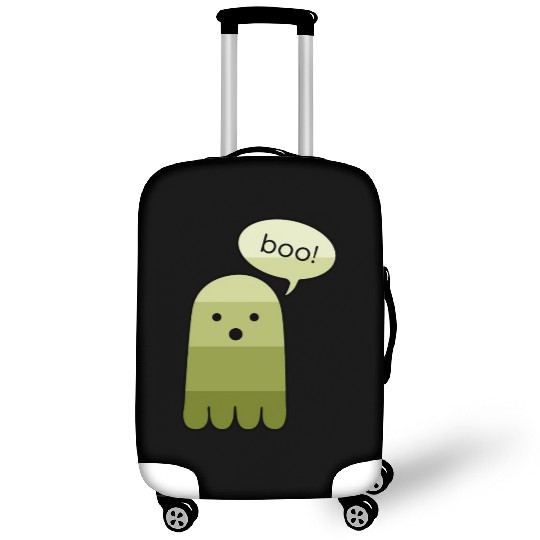 Olive Green Boo Ghost Halloween Luggage Covers