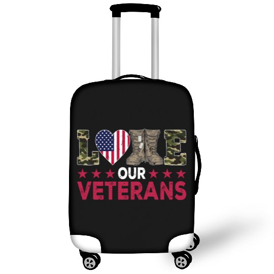 Love US Veteran Veterans Day Patriotic American Fl Luggage Covers