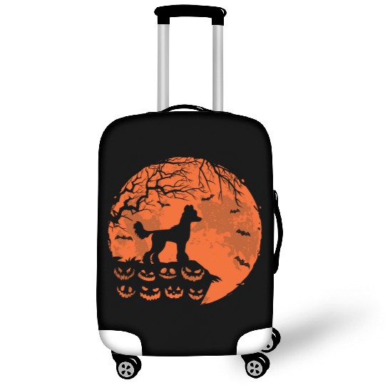 Chinese Crested And Moon Halloween Funny Dog Lover Luggage Covers