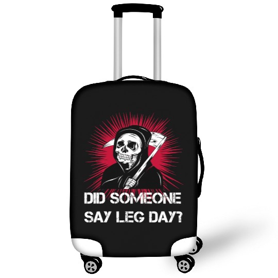 Grim Reaper Leg Day Black Metal skull and scythe Luggage Covers
