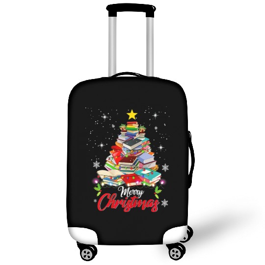 Merry Christmas Tree Love Reading Books Librarian Luggage Covers
