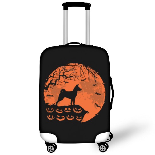Basenji And Moon Halloween Funny Dog Lover Gift Luggage Covers