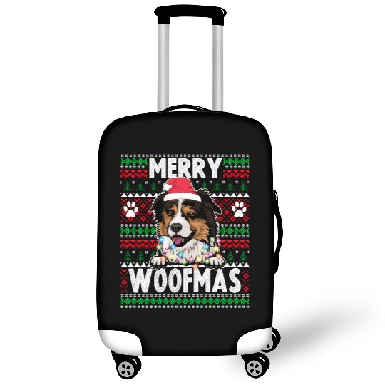 Border Miniature Shepherd Christmas Pajama Luggage Covers