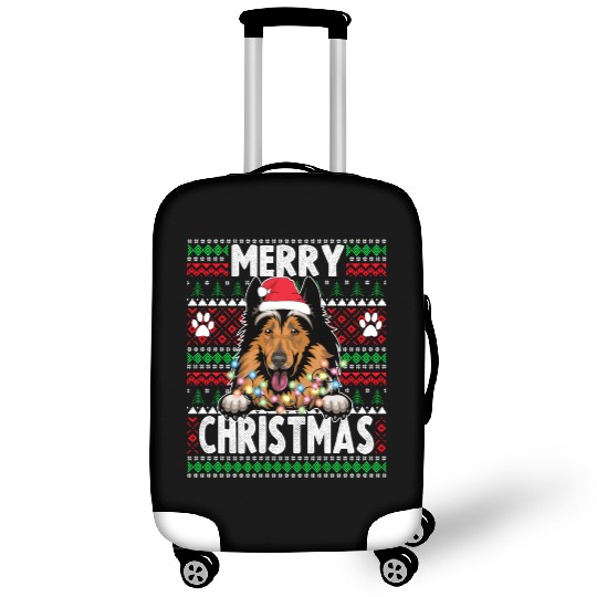 Collie Christmas Lights Dog Lovers Xmas Pajama Luggage Covers