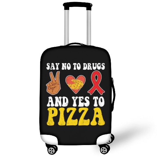Peace Ribbon Week Awareness Yes Pizza Wear Red Luggage Covers
