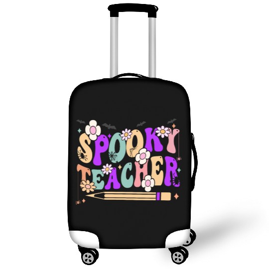 Spooky Season Retro Spooky Teacher Halloween Funny Luggage Covers