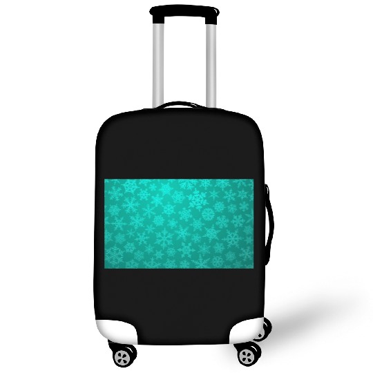 Teal Snowflakes Christmas Pattern Luggage Covers